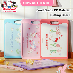 100% Authentic Sanrio Hello Kitty Cutting Board Antibacterial Anti-skid Chopping Boards Kuromi Kitchen Non-slip Board Cinnamoroll Food Grade PP & Stainless Steel Material Melody LFB191