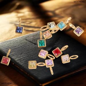 [COD] WEICHENG Titanium Steel Pendant DIY Birthstone Necklace For Woman Colorful Zircon Necklaces Birthday Gift