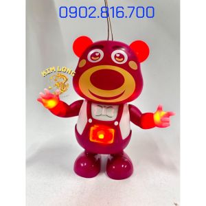 Đồ chơi Lồng đèn trung thu hình GẤU DÂU NHẢY MÚA hot trend xinh xắn cute có pin nhạc đèn quà tặng trung thu cho bé trai
