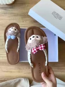 Super Fairy Bowknot Flat Flip-Flops For Women Summer Outdoor Wear 2026 New Model Matches With Skirts Non-Slip Sandals Ins Style