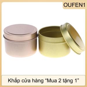 [COD] OUFEN1 Tự làm nến tròn lọ 4oz nhôm tins với nắp đậy Mẫu mỹ phẩm container lưu trữ tổ chức