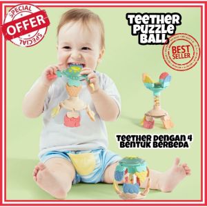 Teether bayi bpa free - Gigitan bayi 6 12 bulan - Mainan stimulasi bayi 0 6 bulan - 108-Teether Puzzle Ball
