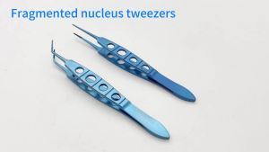 KITA 1pcs Ophthalmic tweezers Nucleus Fragment Forcep Straight/ Angle Titanium  Eye Surgical Crushing Nucleus Forceps