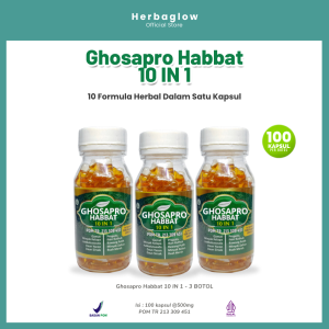PAKET 3 BOTOL Ghosapro Habbat 10 In 1 Isi 100 Kapsul - Membantu Memelihara Daya Tahan Tubuh Original