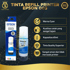Tinta Epson 003 Refill Warna Tajam Aman Buat Printer L1110 L1210 L1216 L1250 L1256 L3100 L3101 L3106 L3110 L3115 L3116 L3150 L3151 L3152 L3156 L3210 L3211 L3212 L3215 L3216 L3250 L3251 L3252 L3256 L3550 L4150 L4160 L5190 L5296 L5590 L6160