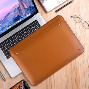 WIWU Laptop Sleeve for Macbook Air 13.6 M1 M2 M3 M4/2022-2026 Macbook Pro 14.2 inch Case  with Stand 15.3 Inch PU Leather Waterproof Case Sleeve