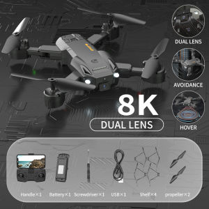 Drone Q6 drone with camera remote control four-axis drone with 8k HD camera suitable for novices WiFi FPV real-time video recording high-altitude hovering optical flow height setting one-key take-off and landing gesture photo / video ESC camera