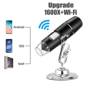 HD Microscope 1600X Magnification Upgrade WiFi Digital Microscope With IOS OTG SB Portable USB Microscope With Bracket