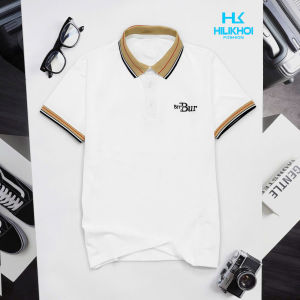 Áo polo HILIKHOI logo thuê chữ BrrBur chất liệu dệt kim co giãn thoáng mát lịch lãm sang trọng