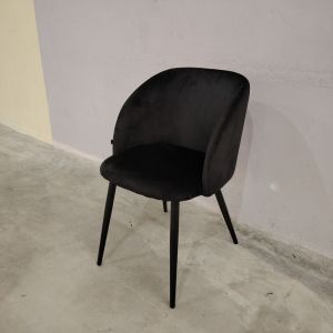 Wfurniture Nordic Dining Chair Velvet Fabric Make Up Chair Coated Metal Legs Kerusi Makan 餐椅