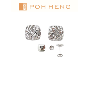 Poh Heng Jewellery 18K Elegant Earrings In White Gold [Online Exclusive]