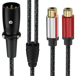 2RCA Nam đến 3pin Nữ âm thanh không cân bằng cáp 3Pin để tăng gấp đôi 2RCA nam Splitter vá dây cáp Micrô
