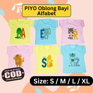 PIYO - Set Baju Bayi Motif Hewan & Alphabet - 12 pcs - Lusin - Ukuran S/M/L/XL