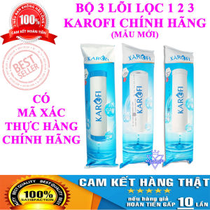 Bộ 3 Lõi lọc nước karofi 123 chính hãng dùng cho máy lọc nước RO