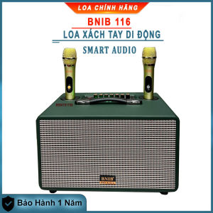 Loa Thông Minh Loa Bluetooth Di Động BNIB 116 Kèm 2 Micro UHF Cao Cấp Loa Công Suất Lớn Cổng Kết Nối Đa Dạng Tích Hợp Vang Số Chỉnh Cơ Có Reverb Âm Thanh Tương Lai Loa Phân Tầng 2 Bass Đôi 16cm Chống Hú