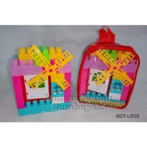 Mainan Block Kreatif Bentuk Rumah Kincir Angin LB 50 Mainan Puzzle Blocks Tas | Mainan Edukasi Bongkar pasang Block Game Series Ukuran Kecil Murah Bahan Berkualitas | Mainan Balok Susun Anak