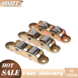 SDJZT 80 Type Flat Groove Double Wheel Metal Slide Doors Window Pulley Support Bottom Sliding Roller Track Hardware Accessories