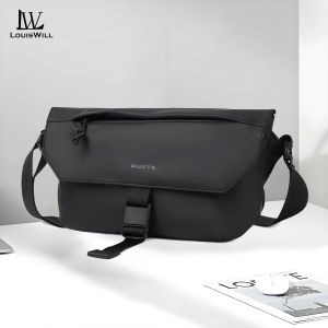 LouisWill Men Bag Shoulder Bag Chest Bag Fashion Cross Body Bag Soft PU Bag Large Capacity Leisure Bag Street Bag Casual Bag Lightweight Messenger Bag Travel Bag Business Bag Sports Bag