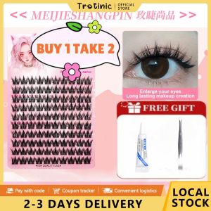 Trotinic  【buy1 get 2】False Eyelash Long-lasting Curling Extensions Thicken Cartoon Comic Natural Simulation big Capacity Eyelashes Easy To Remove Sunflower Cat Genie Softer Lashes Set