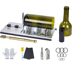Glass Bottle Cutter Upgraded Glass & Bottle Cutting Kit for Round Wine Beer Liqueur Whisky and Champagne Bottles