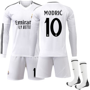 2425 Home Long Sleeve Soccer Kit Set No. 9 Mbappe No. 7 C Ronaldo Jersey No. 5 Bellingham White Autumn Winter Stylefootball jersey for men soccer shirt