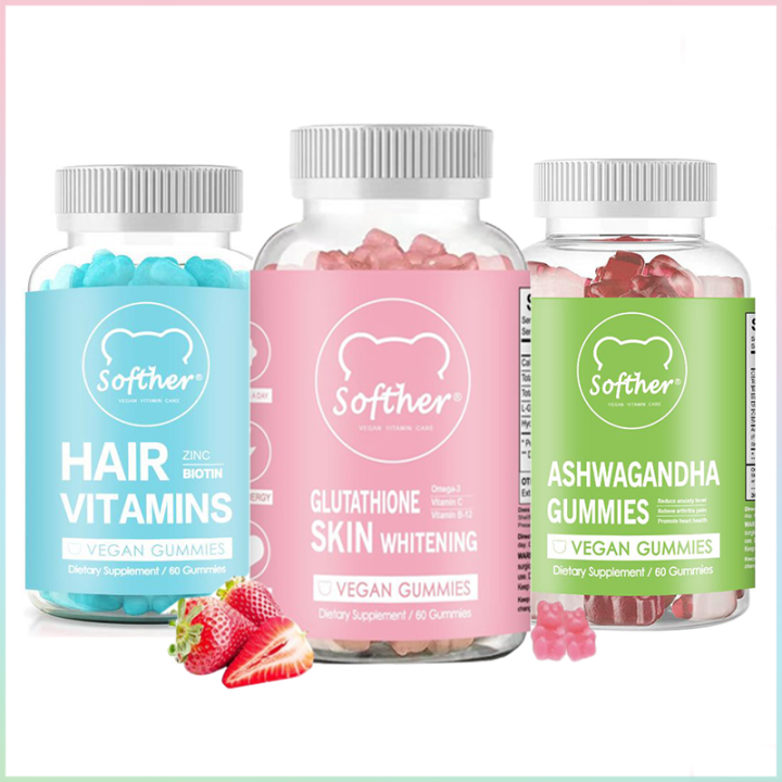 Softher Glutathione Original Gummy Skin Beauty Whitening Gummies Anti Aging  Vitamin Collagen Gummy Vitamins For Hair Health Surprise Box Gummy Vitamins  - Lazada
