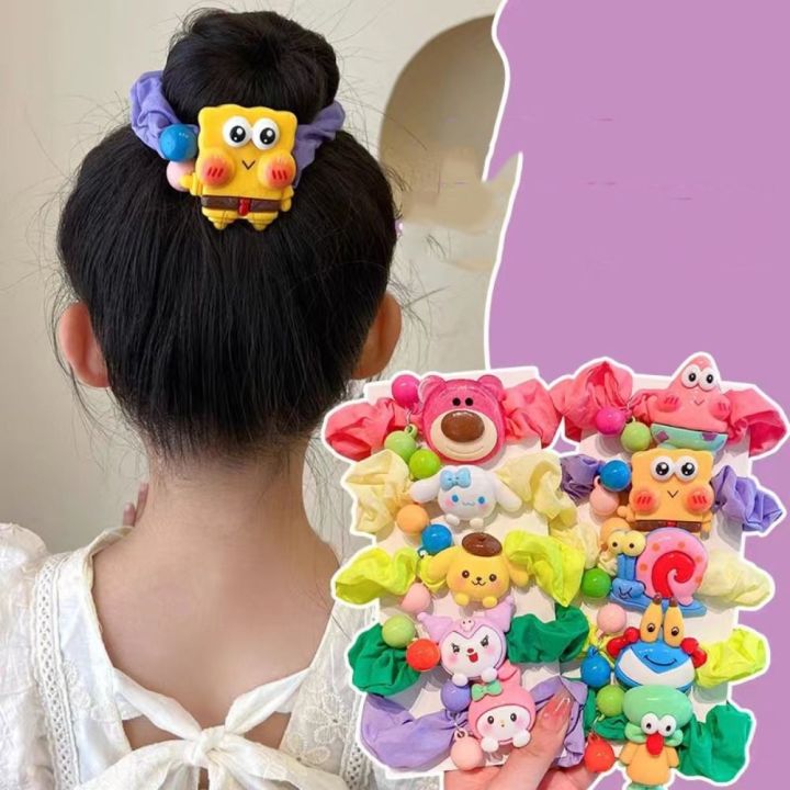 BBFB Anime Kuromi Hair Scrunchie MyMelody Cinnamoroll Cartoon Elastic ...