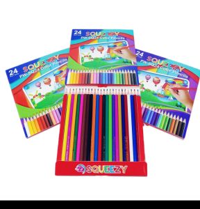 HARGA PER 1KOTAK/6PACKS PENSIL WARNA /COLOR PENCIL 24 WARNA PANJANG PW-SQ24