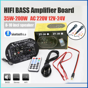COD TaffSTUDIO Ampli Speaker Board 400w Bluetooth DC 12-24 V Full Bass Power Audio Mobil DIY 35W -