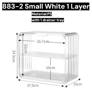 883 Kitchen Countertop Cup Rack – Dustproof ABS Acrylic Stand for 6–8 Glasses Cups Space-Saving Organizer