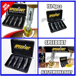 SPEEDOUT Alat Buat Buka Baut Yang Patah Rusak Dol Isi 4pcs Bahan Kuat Solid Pelepas Screw Extraktor