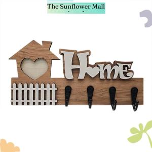 Sunflower Wooden Wall Hooks Door Wall Hangers Entrance Decoration Key Holder Wooden Crafts Home Decoration Wooden Hook