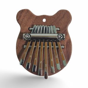 Đàn Kalimba Mini 8 Phím Gỗ Sồi Cao Cấp - Hình Thú Cute (Mèo Gấu Trái Tim) - Tặng Kèm Dây Treo