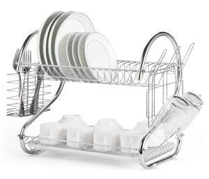 SUN HARDWARE 2 Layer Stainless Dish Rack with Drainer
