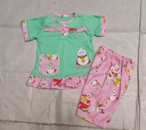 stelan anak bordil mixiue kerut  Lengan Pendek Celana Pendek