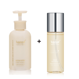 Bremod Premium Keratin Complex Trement Shampoo or Conditioner Hair Essential Oil Cocoa Butter Camellia Seed Oil Smooth Glossy Moisturizing
