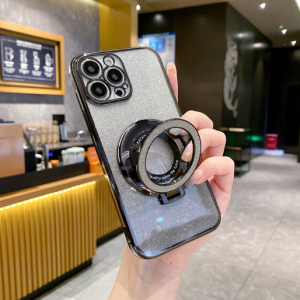 OPPO Reno 5F 10 11 Pro Reno 12 Reno 12 Pro Reno 13 Reno 13 Pro Reno 13F 4G 5G electroplated glitter 2 in 1 transparent shining bling round stand charging soft case 手机壳