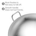 Nipiin Frying Pan Stainless Steel Large Pot With Handle Thicken Wok Pan Non Stick. 
