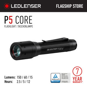 Ledlenser P5 Core - 150 lumen - AA Alkaline Battery EDC Pocket Size Flashlight - Non-Rechargeable - Bright LED Light - Waterproof with IP44 protection - Core Series Flashlight