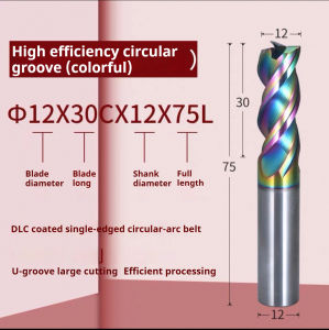 XJL Aluminum Carbide End Mill 3 Flute Ball Nose Milling Cutter 50L 75L 100L 150L CNC Cutting Tool