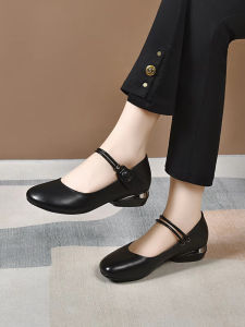 Free Shipping WomenS Soft Leather Flats 2026 Spring/Autumn New Collection WomenS Shoes Flat-Soled Low-Heeled Casual Leather Shoes Soft-Soled Slip-On Shoes Chunky Heels Casual Leather Shoes Low-Heeled Flat-Soled Slip-On Shoes Chunky Heels
