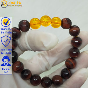Vòng phong thủy mệnh hỏa tam hợp tỵ dậu sửu chất liệu mắt hổ - size 8 10 12ly - có khai quang may mắn tài lộc - PHONG THỦY ANH VŨ