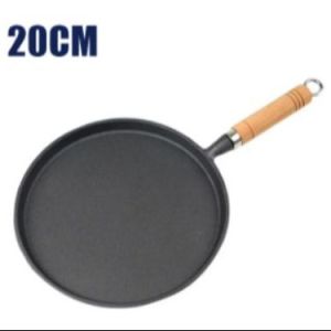 26cm Cast Iron Frying Pan Uncoated Thickened Non-stick Egg Steak Pancake Pan Kitchen Cookware Cast Iron Uncoated Flat-bottomed Frying Pan Household Pancake Non-stick Pan Hand-grabbed Pancake Stall Salty Food Barbecue Flat Plate Griddle
