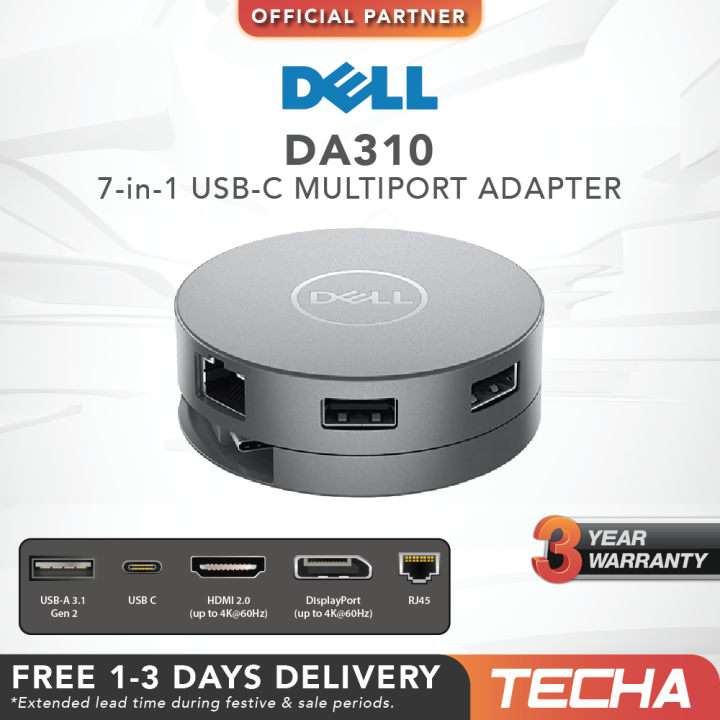 Dell DA310 | 7-in-1 USB-C Multiport Adapter - Grey | Lazada Singapore