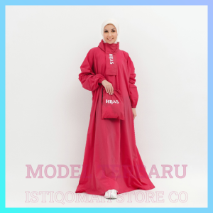 Jas Hujan Gamis Zipper Dewasa - jas hujan hijab hijas - jas hujan hijas zipper - jas hujan wanita tebal anti air - jas hujan wanita muslimah syari - jas hujan - jas hujan anak perempuan - Jas hujan tebal dan kuat - jas hujan - Istiqomah Store.co - Hujan