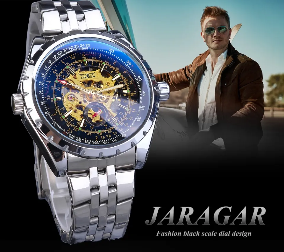 JARAGAR Automatic Mechanical Watch For Men Fashion Waterproof Luminous Hands Skeleton Clock Stainless Steel Big Size Wristwatch Lazada PH