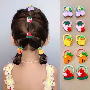 10 Pcs/Set Children Cute Hair Bands Cartoon Flower Elastic Hair Bands Girls Baby Lovely Rubber Bands Gift Kids Hair Accessories
