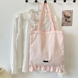 NTNKC Ins Womens Shoulder Bags Portable Handbags Handheld Tote Bags Gift Large Capacity Lace Shopping Bag Shopping