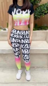 Vens Collection - Workout Crop Tee & Run Workout Legging /setelan baju senam/setelan olahraga/setelan yoga/setelan yoga/setelan aerobic