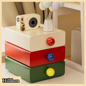 [Hilldora] Desktop Storage Drawer Stackable Pull Out Storage Boxes Color Contrast Drawer Organizer Office Sundries Stationery Storage Case